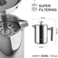 Secura French Press Coffee Maker, 304 Grade Stainless Steel Insulated Coffee Press with 2 Extra Screens, 50oz (1.5 Litre), Silver
