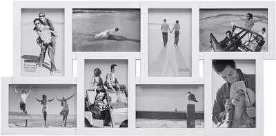 Malden International Designs Puzzle Collage Picture Frame, 8 Option, 8-4x6, White