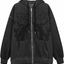 Women Graphic Jacket Oversized Skeleton Skull Angel Dark Print Zip Up Hoodie Y2k 90s Streetwear Halloween Coat