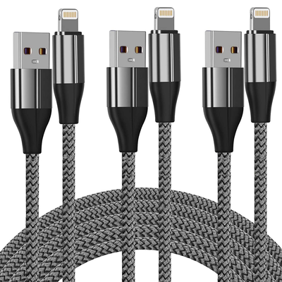 iPhone Charger Cable MFi Certified Nylon Braided Lightning Cable, iPhone Charging Cord USB Cable Compatible with iPhone 11/Pro/X/Xs Max/XR/8 Plus /7 Plus/6/ iPad