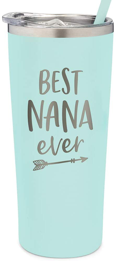 Sassycups Best Nana Ever Tumbler | 22 Ounce Engraved Mint Stainless Steel Insulated Travel Mug with Lid and Straw | Nana Tumbler | for Nana | World'S Best Nana | New Nana | Nana Birthday | Nana to Be