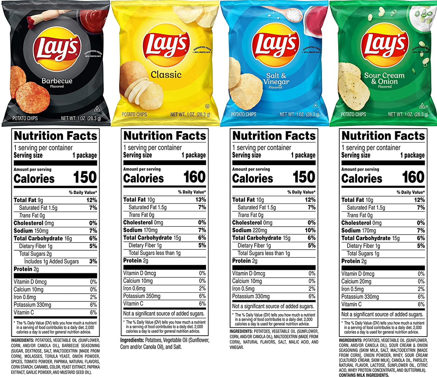 Lay'S Potato Chip Variety Pack, 1 Ounce (Pack of 40)