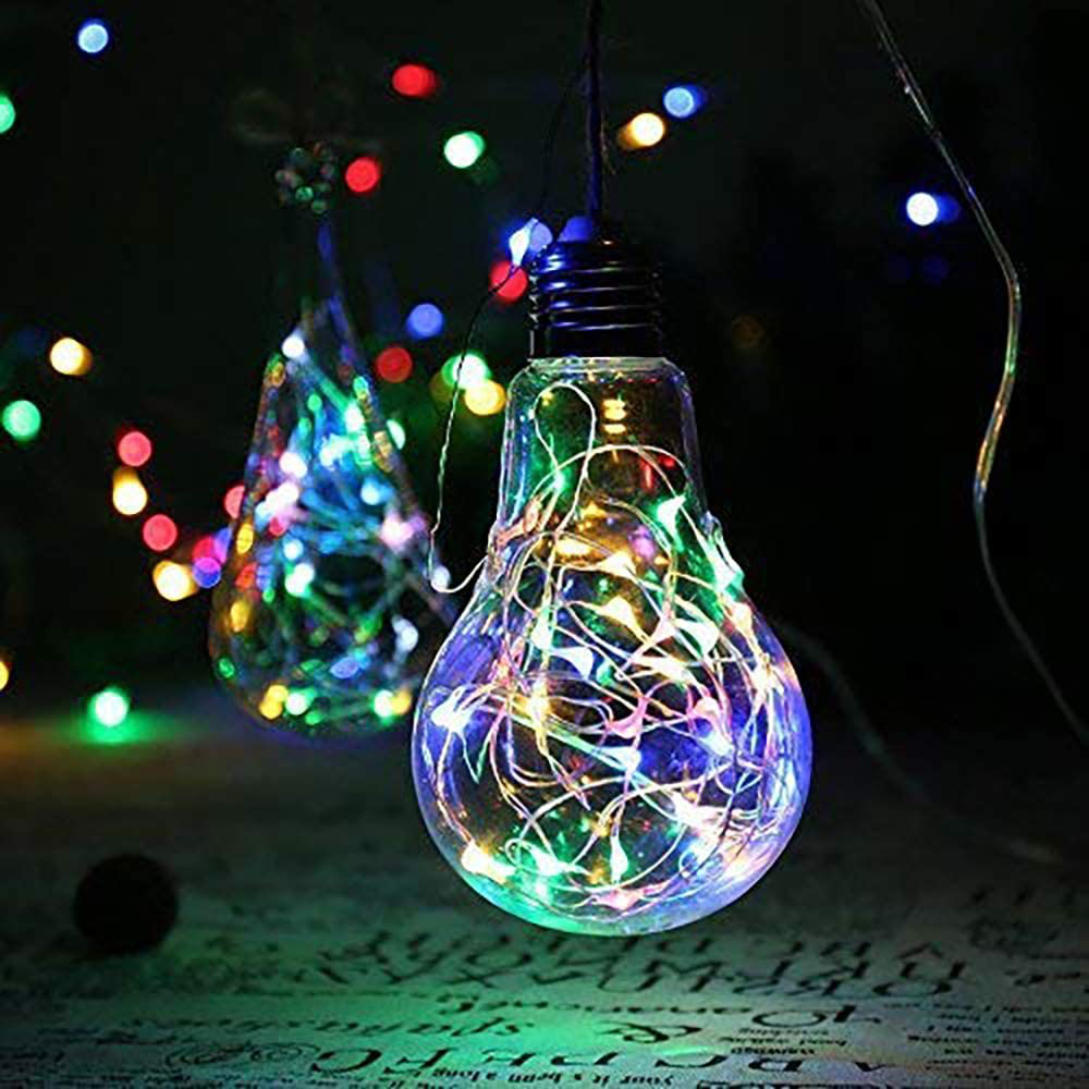 MUMUXI 20 Pack Fairy Lights Battery Operated, 3.3ft 20 LED Mini Waterproof Fairy String Lights Silver Wire Firefly Starry Lights for DIY Wedding Party Mason Jars Crafts Christmas Decoration,Multicolor