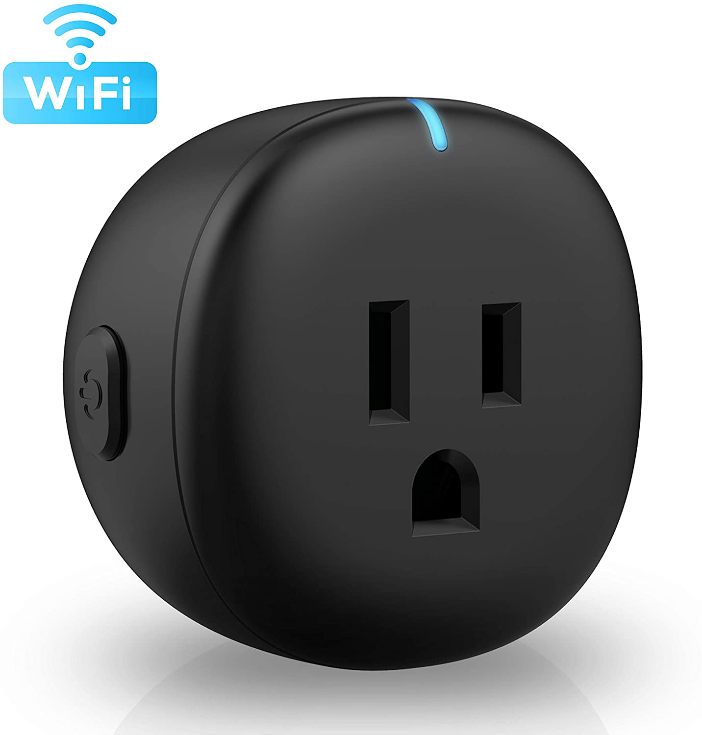 Black Smart Plug, Amysen Smart Wifi Outlet, Compatible with Alexa and Google Home, ETL Certified, Only Supports 2.4Ghz Network, No Hub Required, Control Your Devices from Anywhere