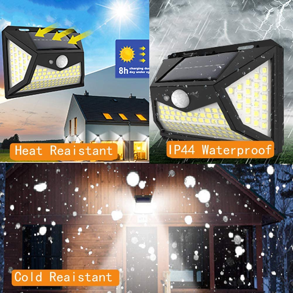 Solar Lights Outdoor 118 Led Solar Motion Sensor Security Lights,Wireless Waterproof with 120° Motion Angle Outdoor Lights,Easy-To-Install for Front Door,Yard,Garage (2-Pack/3 Modes)