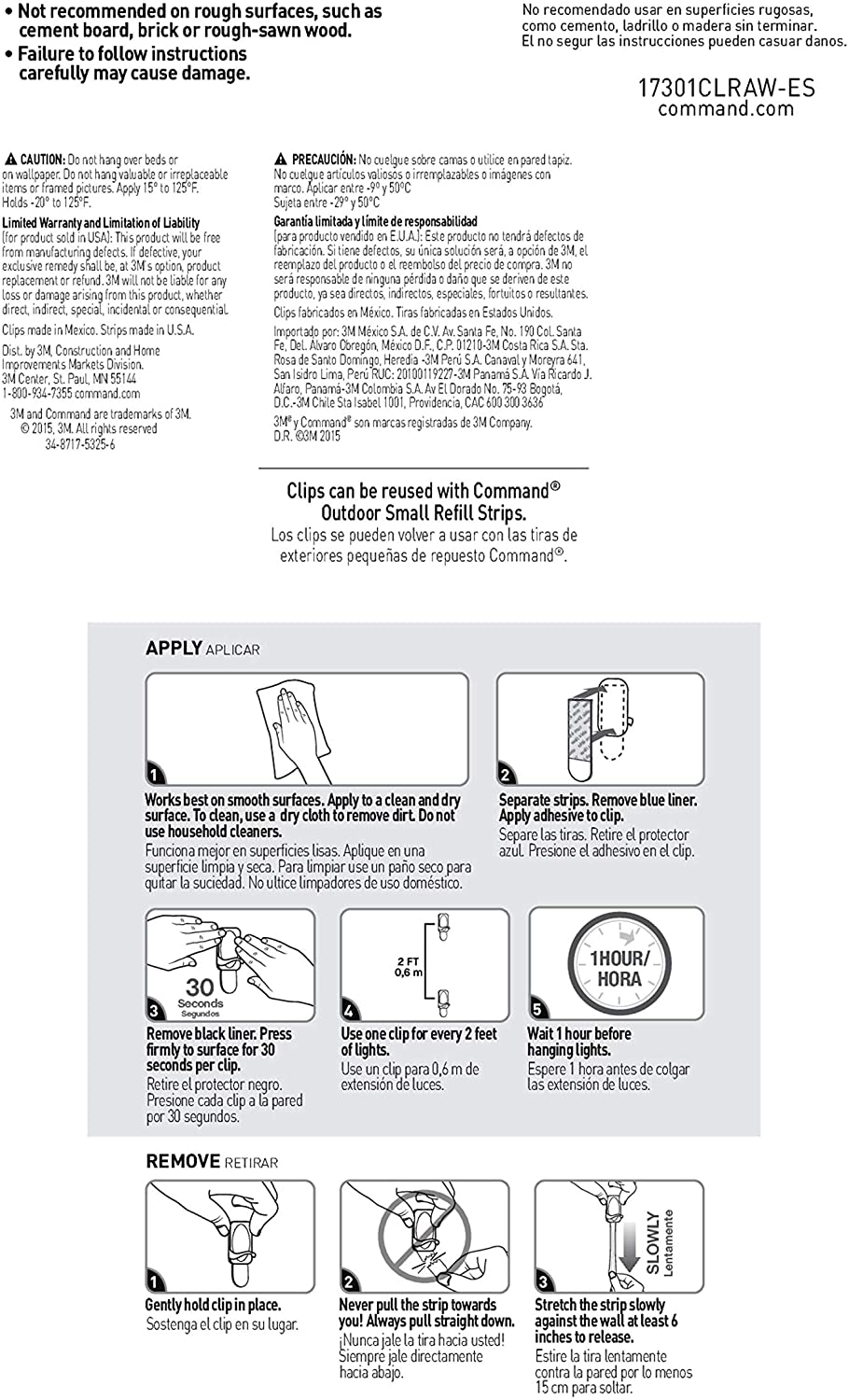 Command 17301CLRAW-ES Outdoor Rope Light Clips, Clear, Decorate Damage-Free, White, 12 Clips