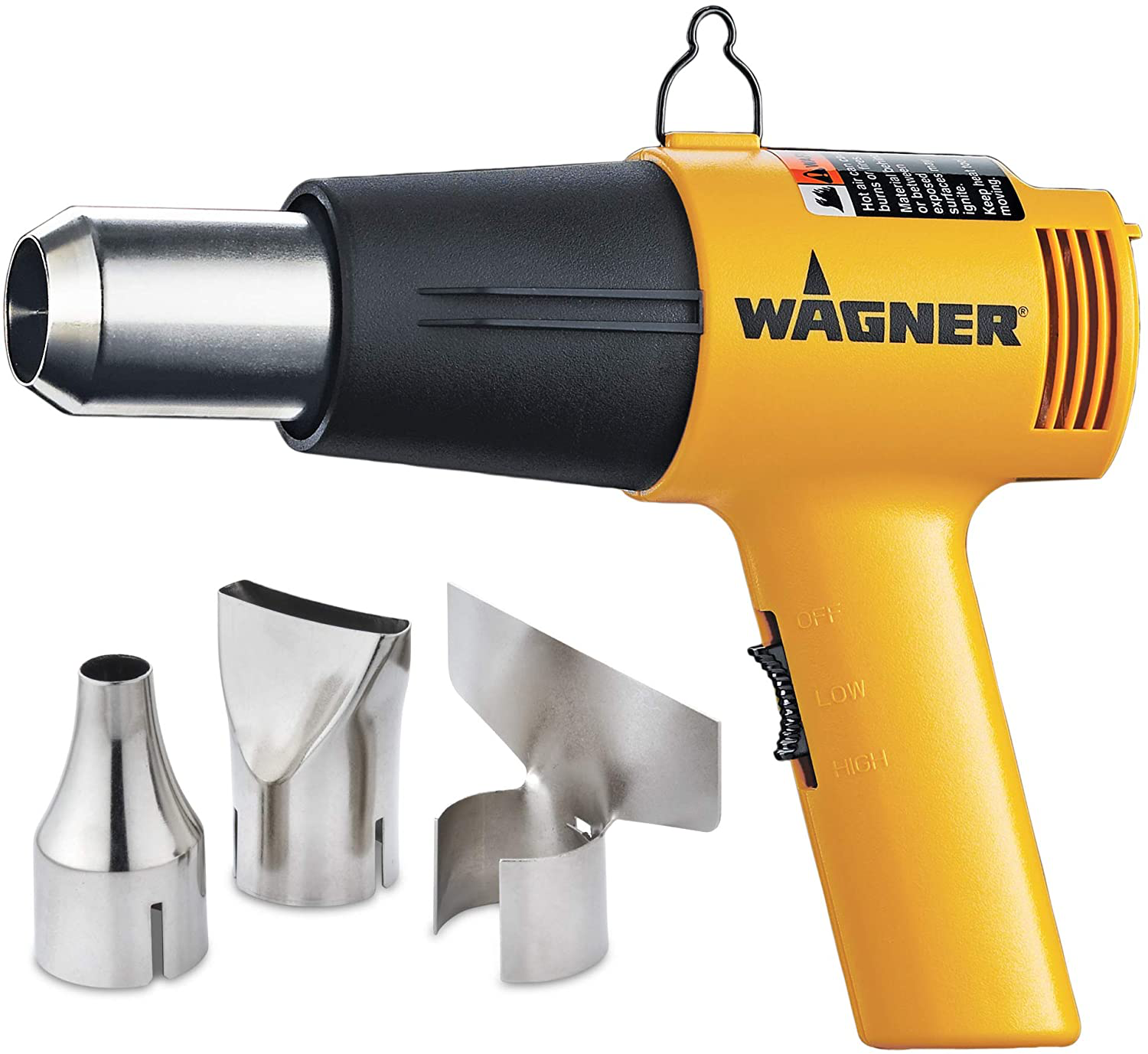 Wagner Spraytech 2417344 HT1000 Heat Gun Kit, 3 Nozzles Included, 2 Temp Settings 750ᵒF & 1000ᵒF, Great for Shrink Wrap, Soften Paint, Bend Plastic Pipes, Loosen Bolts and More