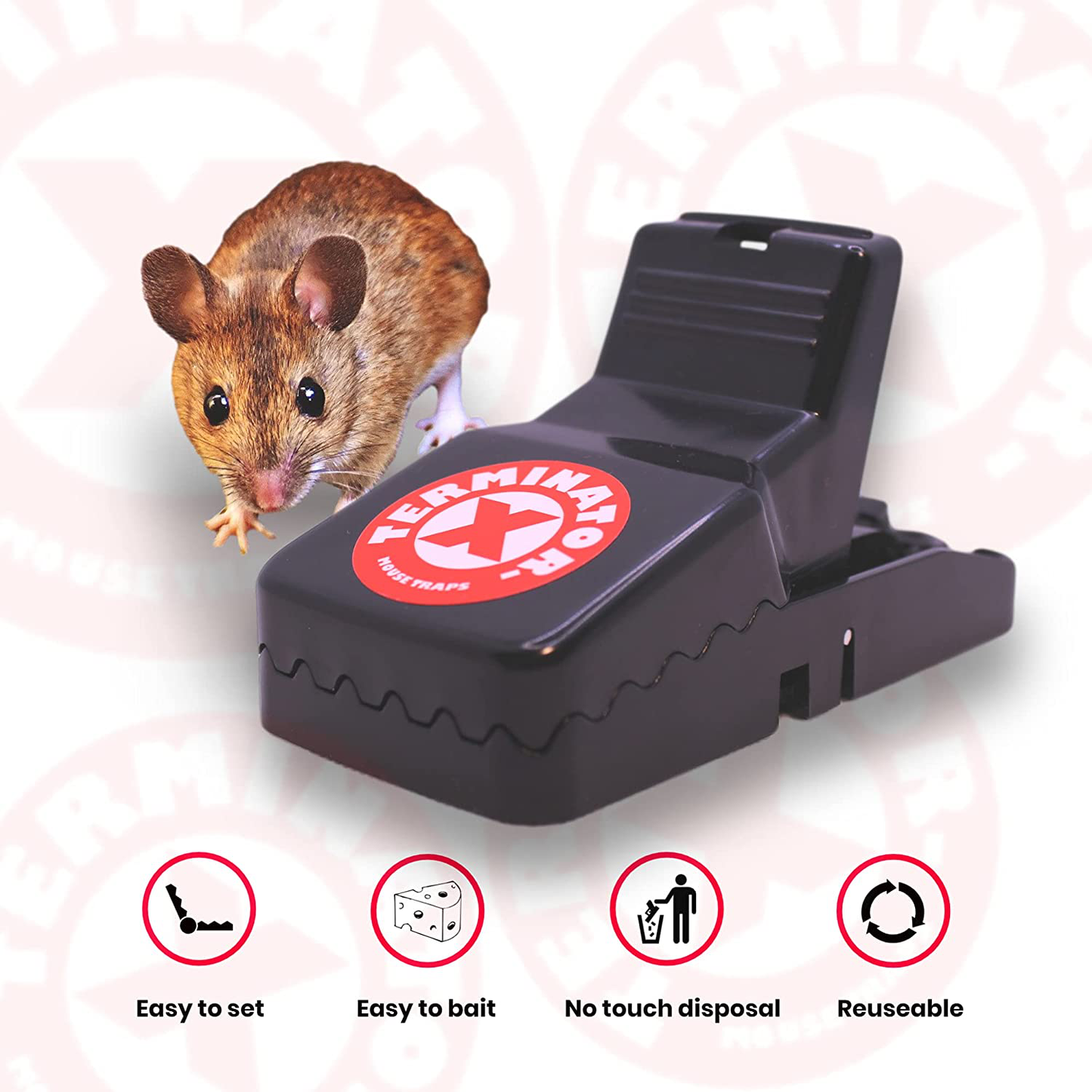 Mouse Traps - Mouse Traps Indoor for Home - Best Mice Traps for House - Mouse Traps No See Kill -Small Reusable Snap Mousetrap That Work Outdoor - Rat Trap for House - Rat Killer - Pest Control Traps