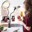 Selfie Ring Light 4-In-1 LED 8'' LED Ring with Stand,Circle Light for Makeup/Live Stream, Camera Ringlight with Tripod and Phone Holder Ring Lights for Photography/Youtube/Video Recording