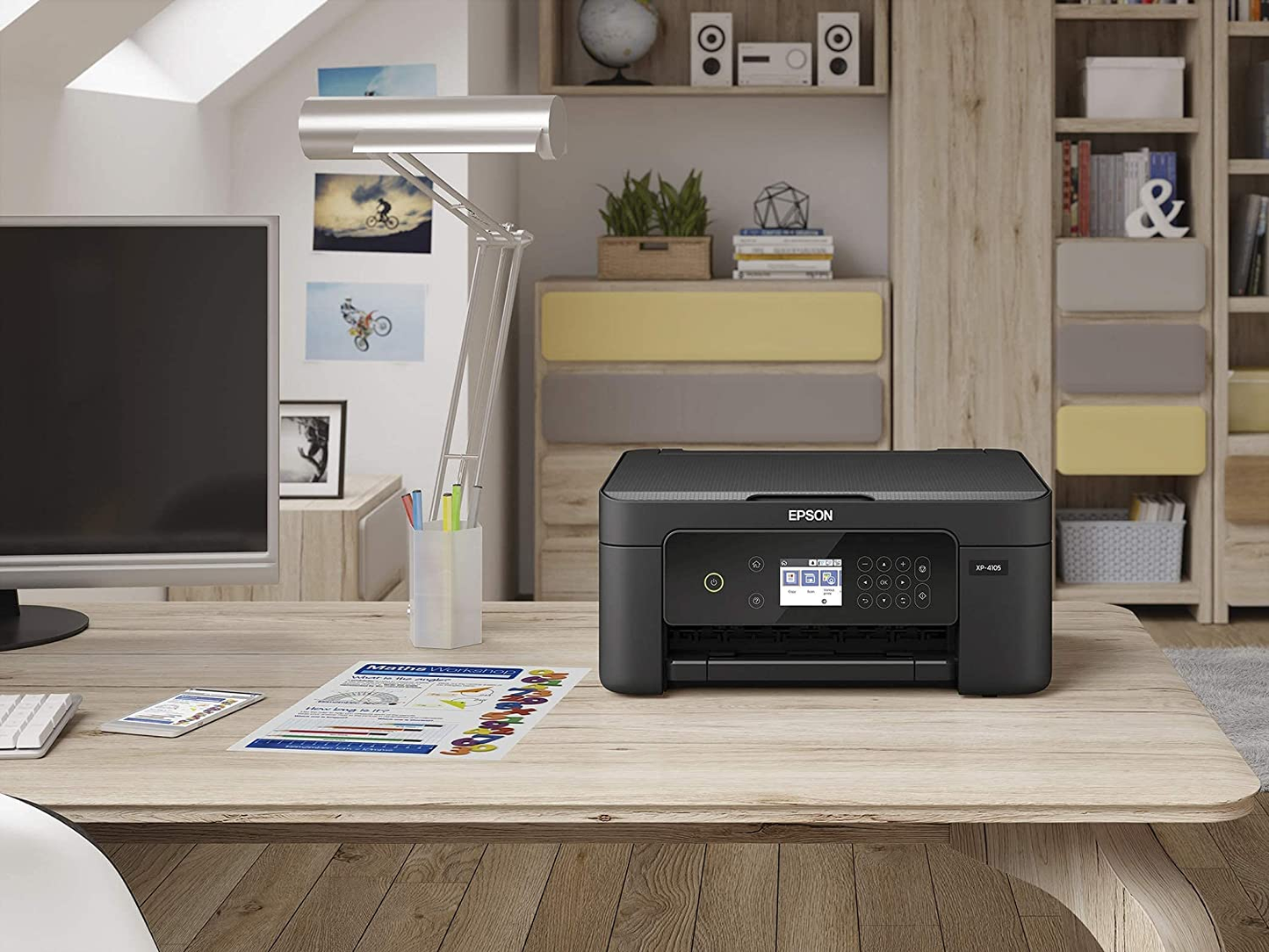 Epson Premium Expression Home 4105 Series Small All-In-One Color Inkjet Printer I Print Copy Scan I Wireless I Mobile Printing I Auto 2-Sided Printing I 2.4" LCD I 10 ISO Ppm (Renewed)