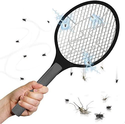 BugzOff Electric Fly Swatter [Destroys Insects in Seconds] Mosquito Repellent & Insect Bug Killer Best Zapper Racket for Flies - Swat Wasp Insect Repellent Indoor and Outdoor Trap & Zap Pest Control