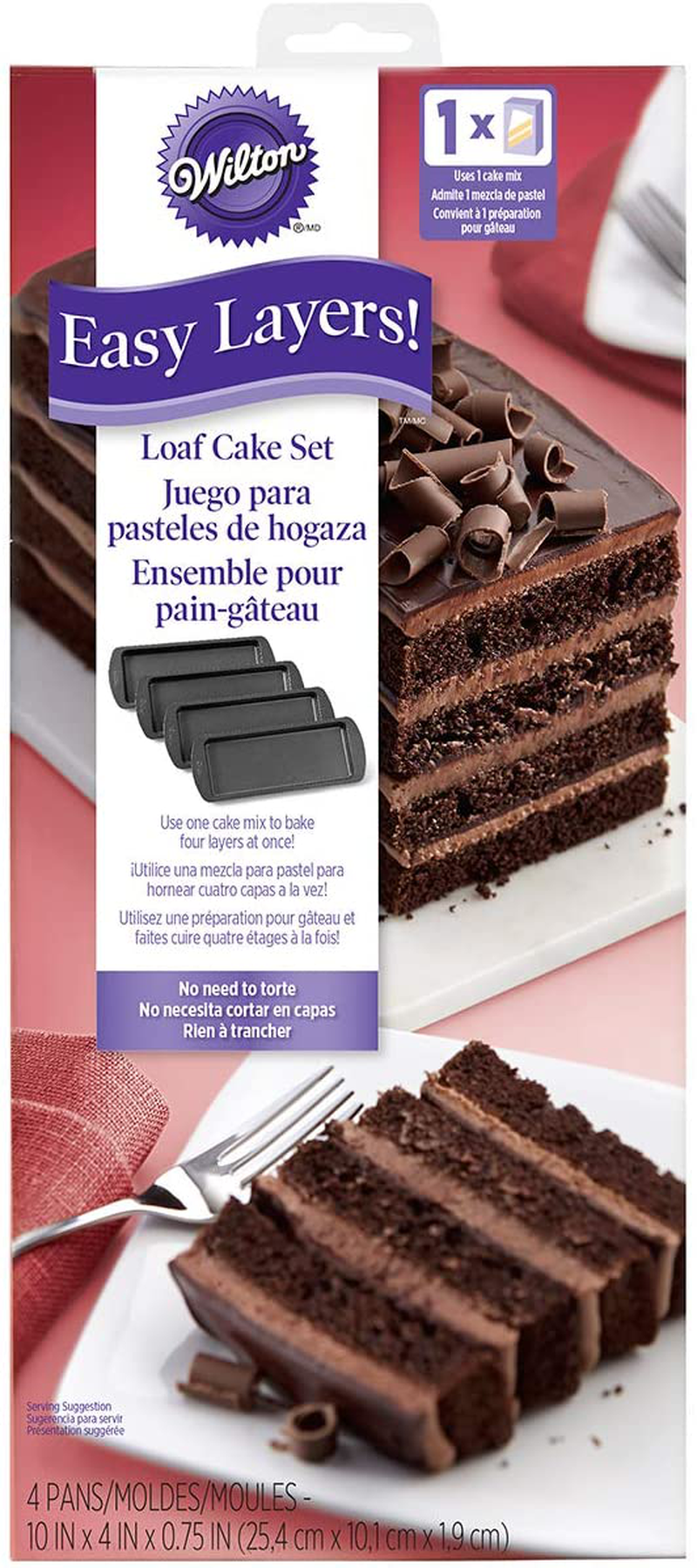 Wilton Easy Layers! Square Layer Cake Pans Set, 4-Piece