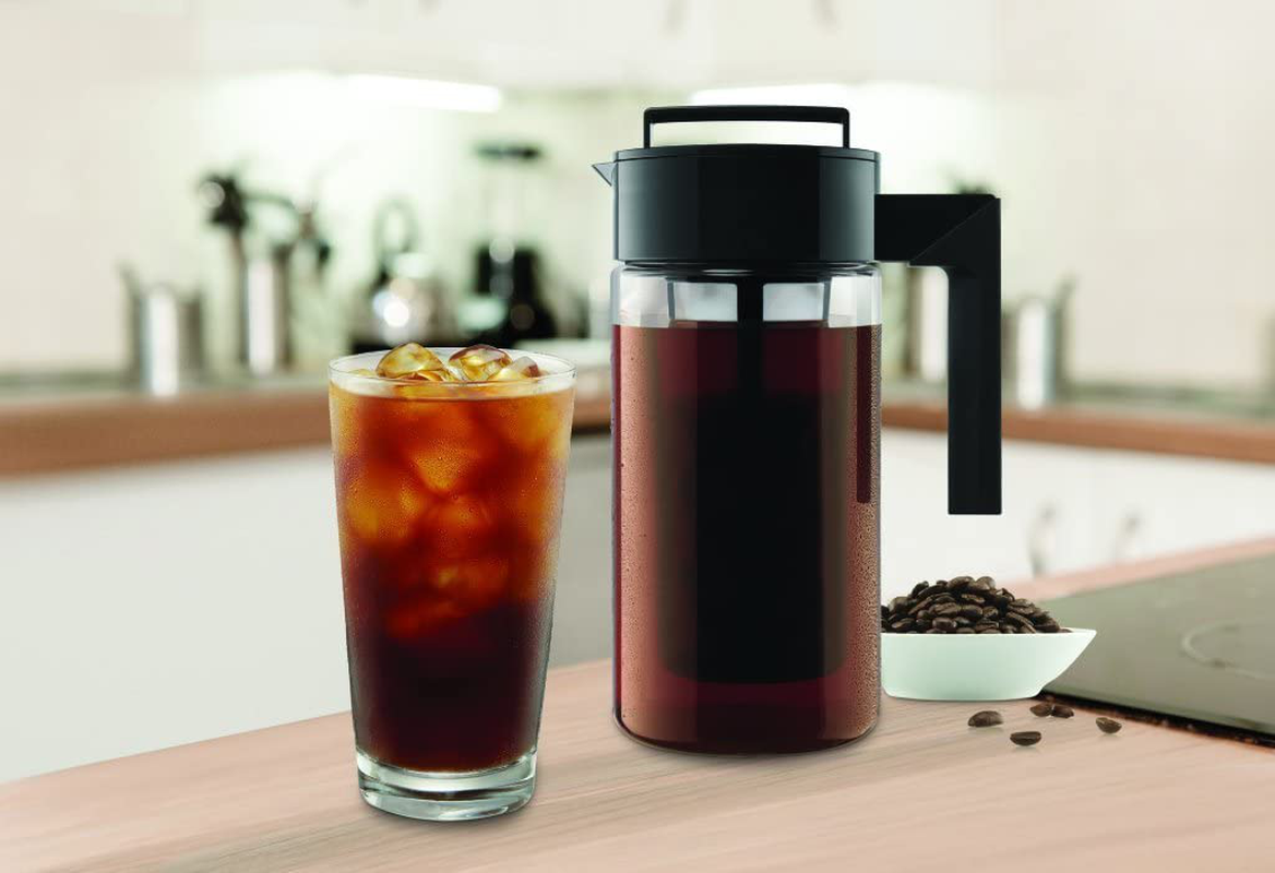 Takeya Patented Deluxe Cold Brew Coffee Maker, Two Quart, Stone