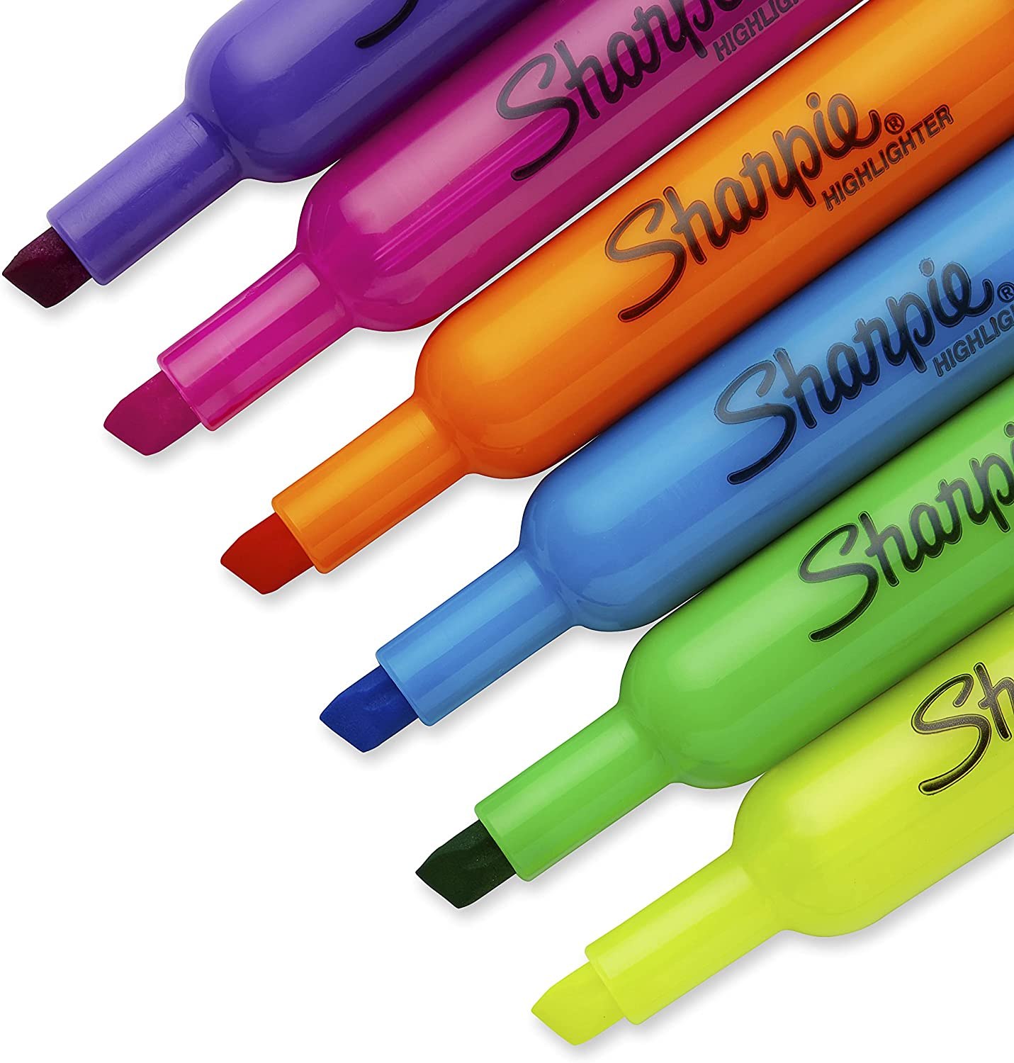 Sharpie Tank Highlighters Assorted Fluorescent Colors | Chisel Tip Highlighter Pens, 12 Count