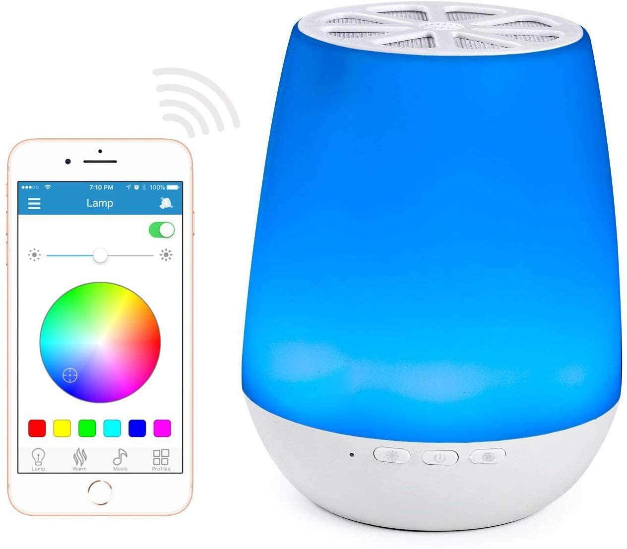 Lumasound Bluetooth - Speaker with LED Lights - Rechargeable - Portable - 1600 LED Light Colors - Smart Phone Controlled - Wireless