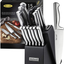 McCook MC21 Knife Sets,15 Pieces German Stainless Steel Kitchen Knife Block Sets with Built-in Sharpener