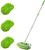 HOUSE DAY Car Wash Brush with 45” Long Handle & 3pcs Car Wash Mitt Scratch Free, Soft Scrub Car Wash Brush, Car Wash Mops with Flexible Rotatory Extension Pole - Green