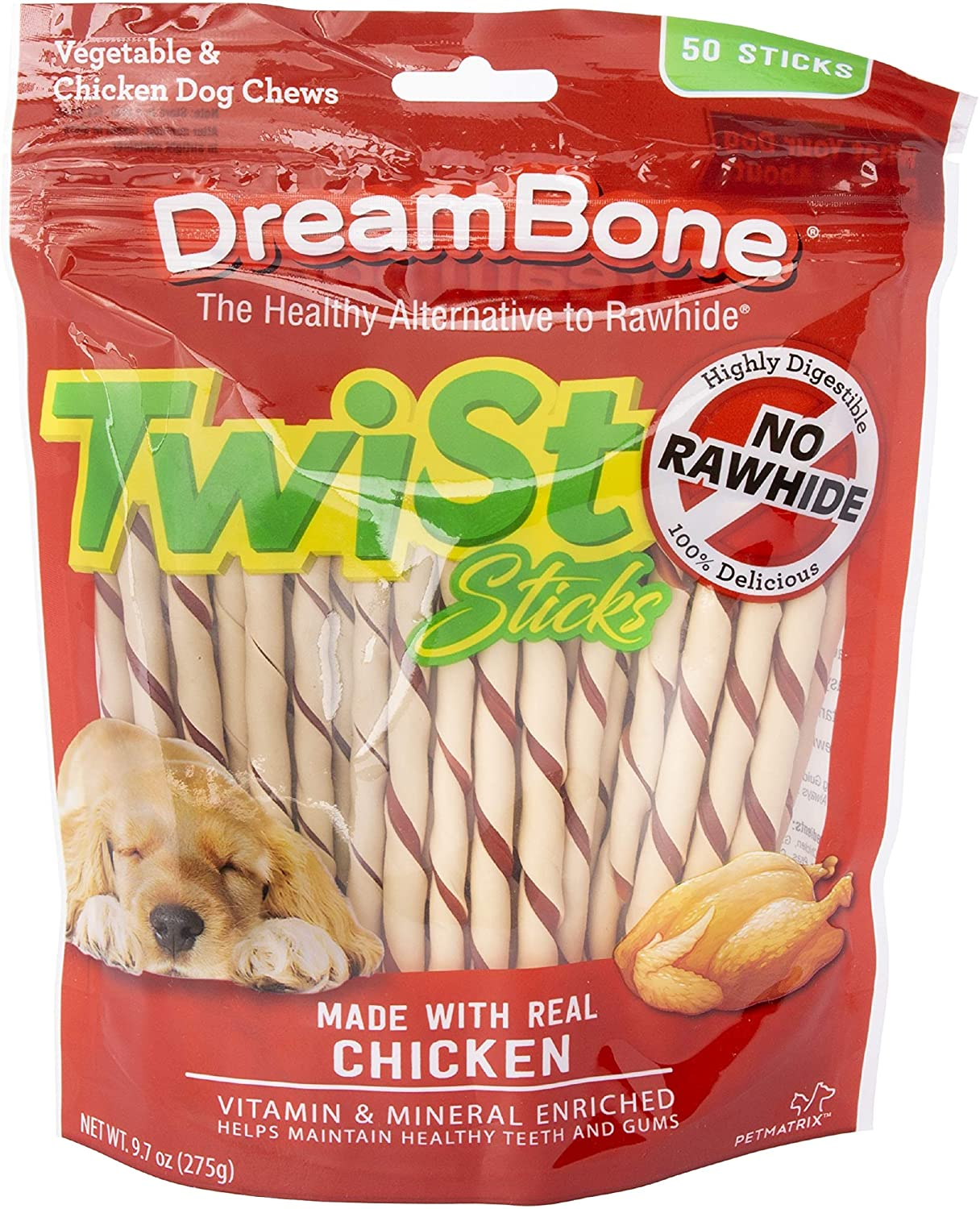Dreambone Twist Sticks, Treat Your Dog to a Chew Made with Real Chicken and Vegetables