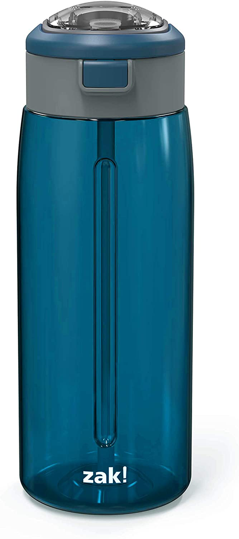 Zak Designs Genesis Durable Plastic Water Bottle with Interchangeable Lid and Built-In Carry Handle, Leak-Proof Design is Perfect for Outdoor Sports (32oz, Indigo)