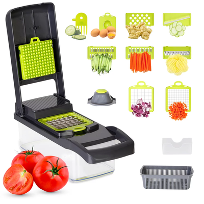 12-in-1 Multi-Functional Food Chopper with Container