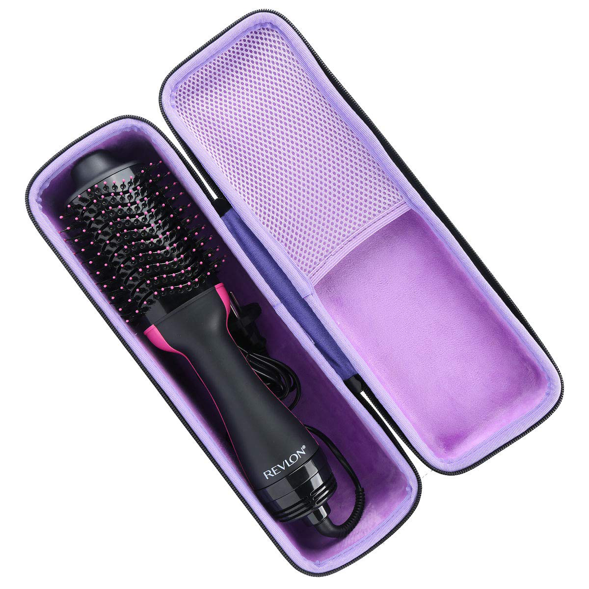 co2crea Hard Travel Case Replacement for Revlon One-Step Hair Dryer & Volumizer& Styler (Black Case + Inside Purple)