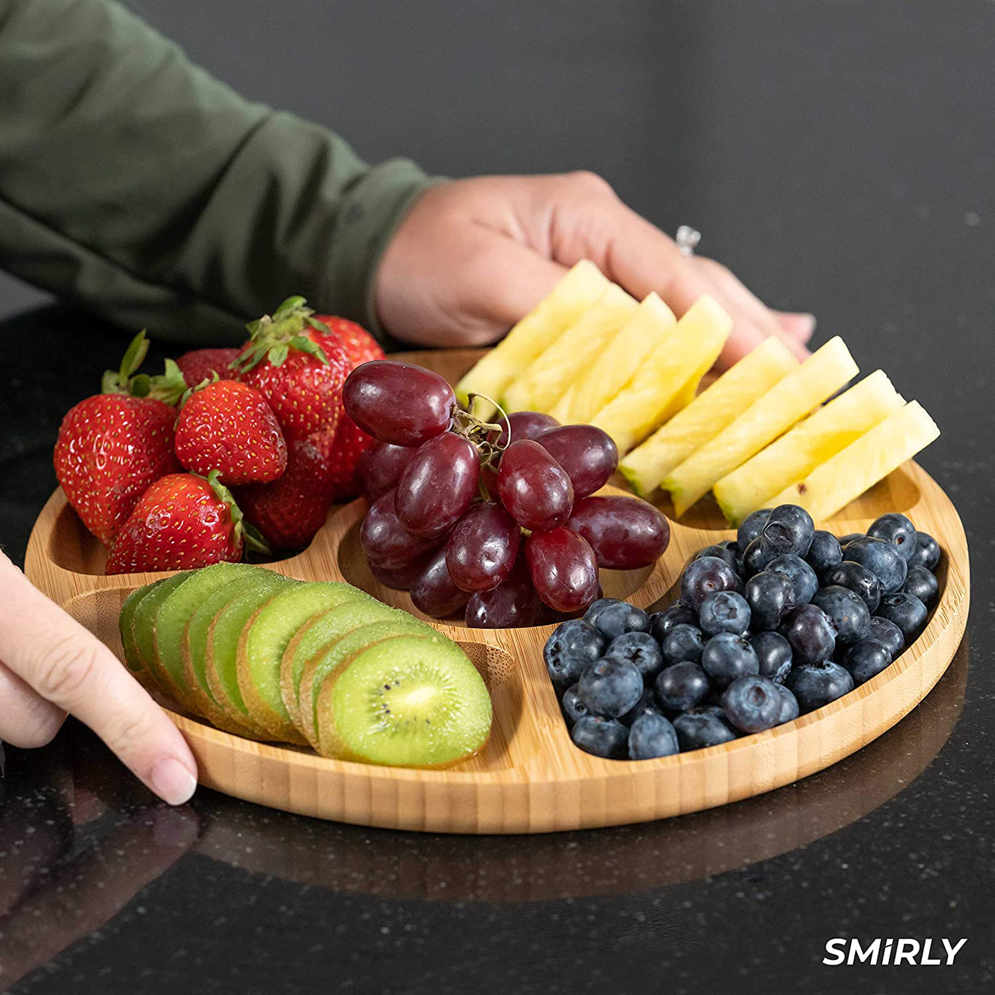 SMIRLY Cheese Board and Knife Set - Charcuterie Board Set, Bamboo Cheese Board Set - Wine, Meat, Cheese Platter - Housewarming Gift for Women, Wedding & Anniversary Gift for Couple, Bridal Shower Gift