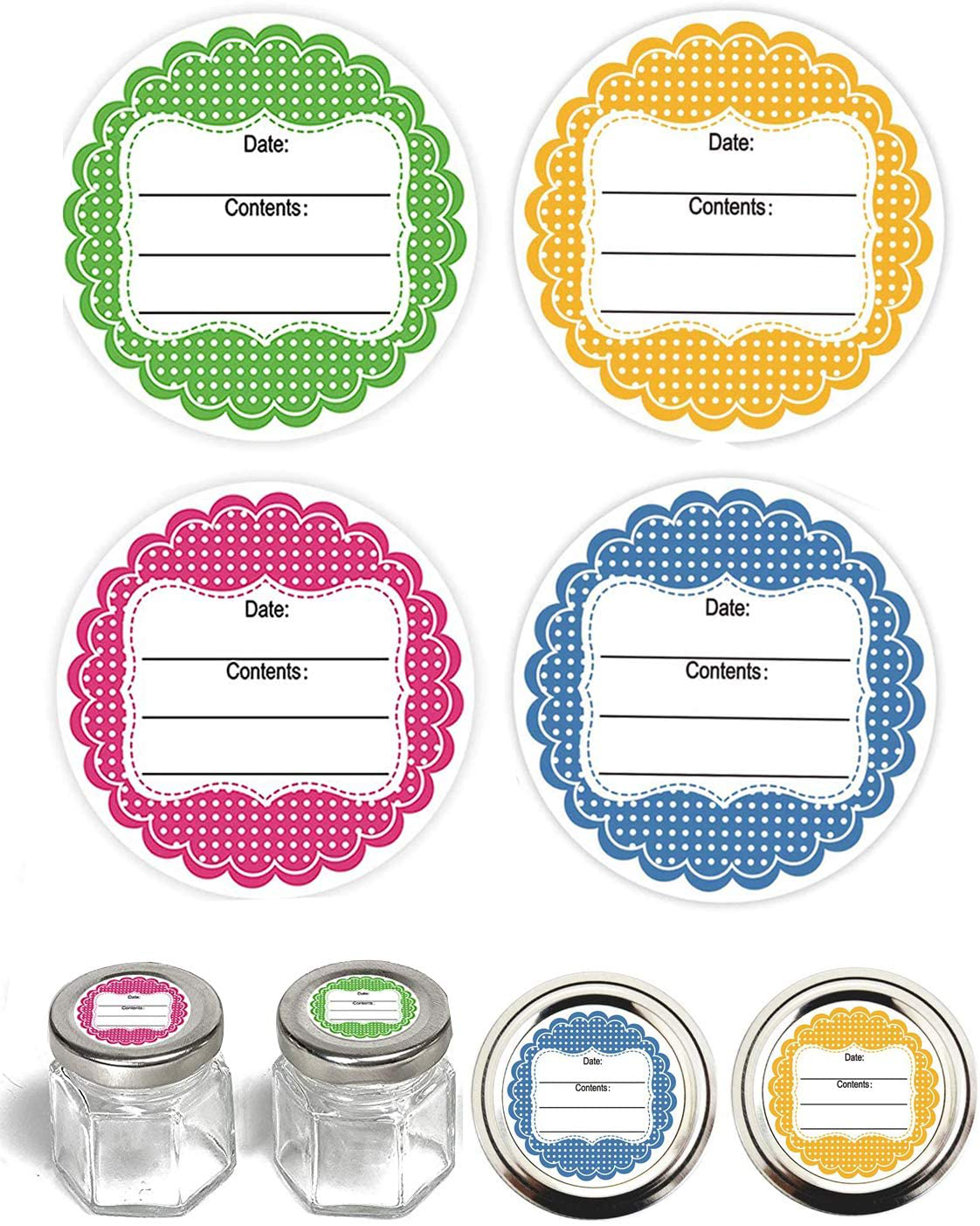 2 Inch Round Canning Labels,Containers Labels,Labels for Mason Jar,Bottles,Writable Food Stickers,Set of 80