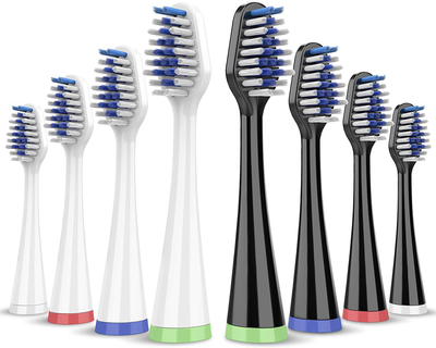 Replacement Brush Heads for AquaSonic Duo Toothbrush, 8-Pack