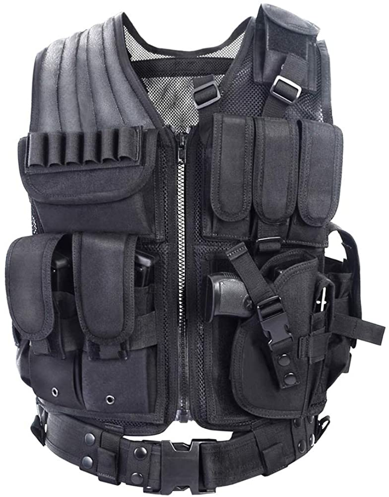 Tactical Vest Outdoor Ultra-Light Breathable Combat Training Vest Adjustable for Adults