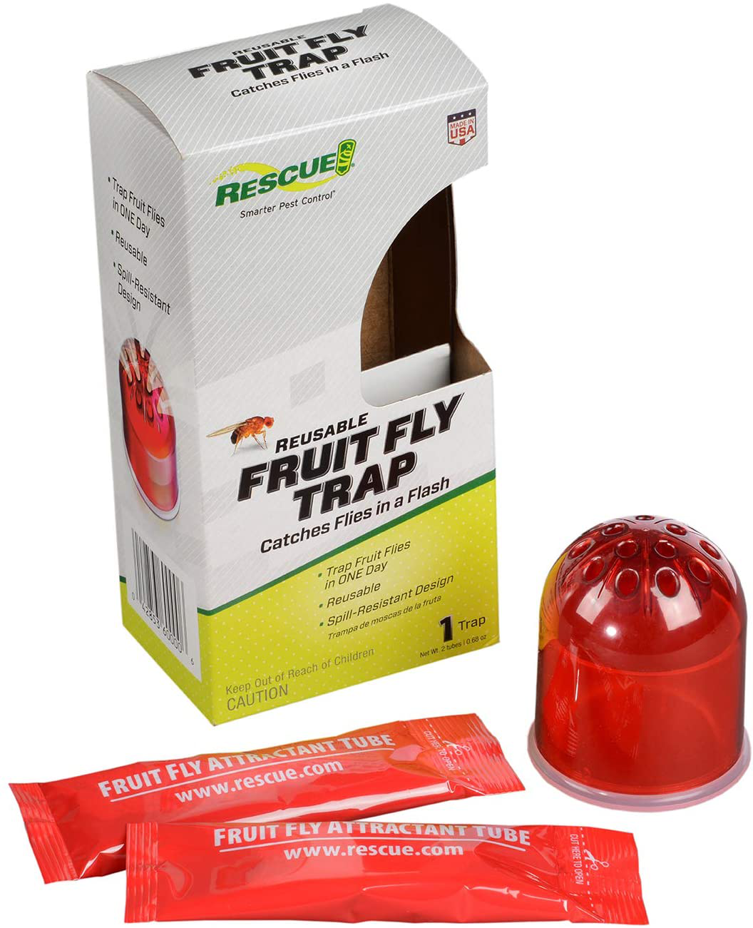 RESCUE! Reusable Fruit Fly Trap with Liquid Attractant