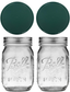 2 Ball Mason Jars - Regular Mouth with 2 Plastic (BPA Free) Storage Lids- Made in the USA (16oz Reg Mouth 2 Pack green