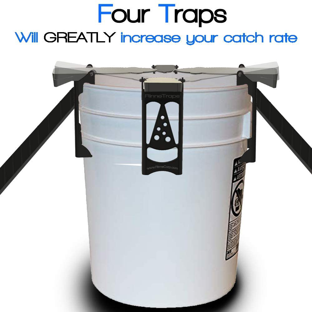 Rinnetraps Walk the Plank Mouse Trap, 4 Pack - Bucket Mouse Trap | 4 Free Ramps Included- Multi Catch , Auto Resetting | Humane | Catch and Release | or Lethal