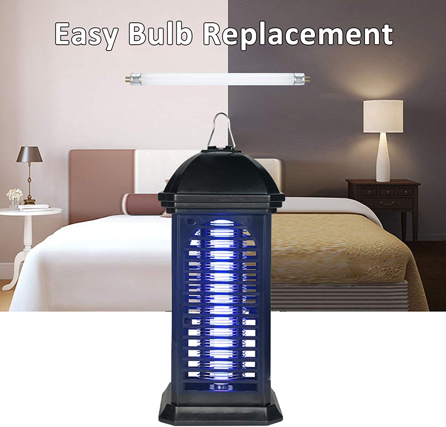 Bug Zapper Electric Indoor Insect Killer Suspensible UV Light | Mosquito Killer Bug Fly Pests Attractant Trap Zapper Lamp W/Powerful 1000V Grid for Indoor Home Bedroom,Kitchen, Office