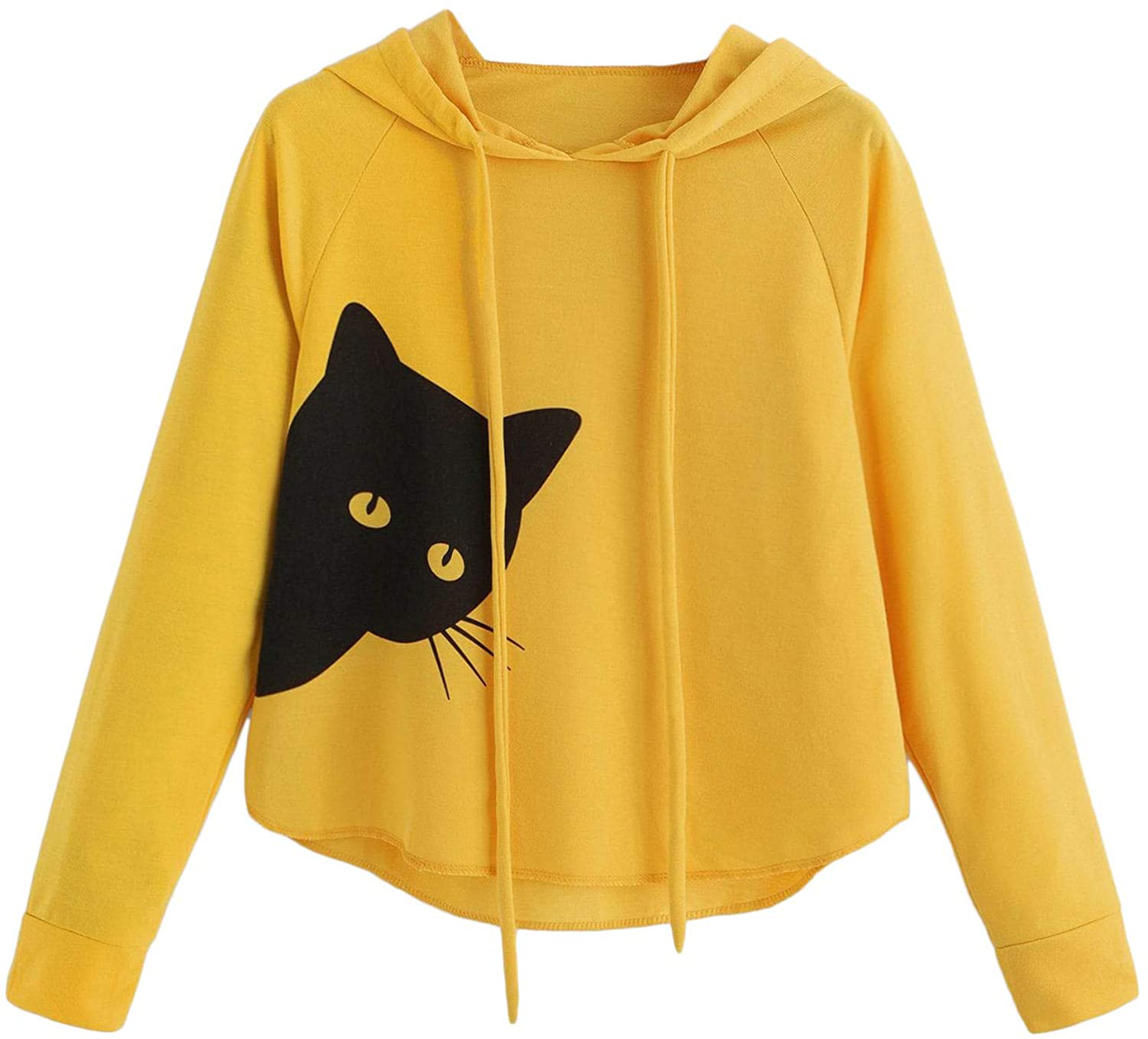 SweatyRocks Women's Long Sleeve Cat Printed Pullover Lightweight Hoodie Shirt