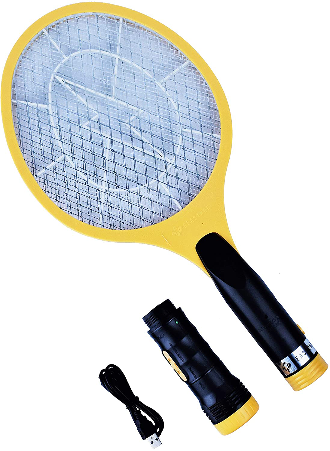 Beastron Bug Zapper Racket Electric Rechargeable Killer, 4 Pack Large Size, Yellow