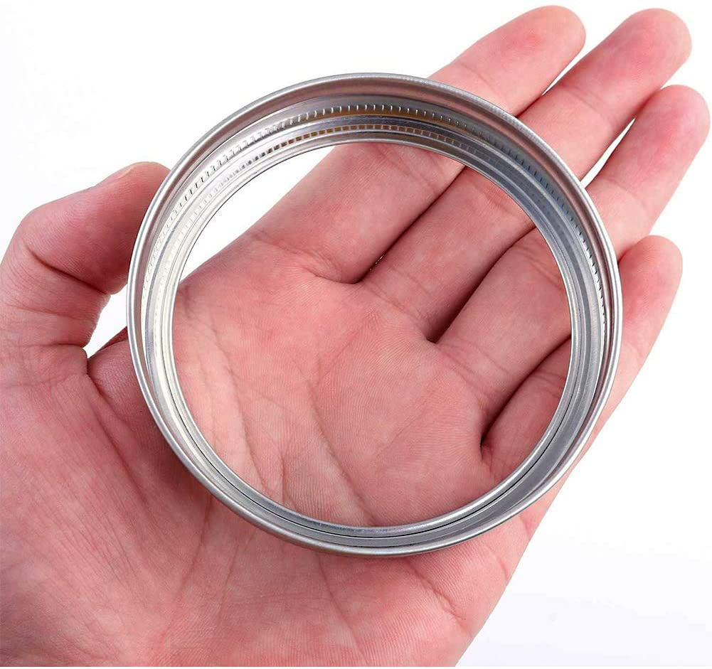 10 Packs Regular Mouth Mason Jar Replacement Metal Rings with Silicone Seals Rings Mason Jar for Mason Jar, Ball Jar, Canning Jars,Storage(Silver)