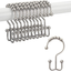 Titanker Shower Curtain Hooks Rings, Rust-Resistant Metal Double Glide Shower Hooks for Bathroom Shower Rods Curtains, Set of 12 Hooks