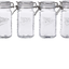 Mason Craft & More Airtight Kitchen Food Storage Clear Glass Clamp Jars, 4 Pack of 17 Ounce (0.5 Liter) Tall Mini Clamp Jar