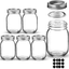 Mason Jars 16 OZ, AIVIKI Glass Regular Mouth Canning Jars with Silver Metal Airtight Lids and Bands for Canning, Jam, Honey, Wedding Favors, Shower Favors, Baby Foods, Food Storage, Overnight Oats, Dry Food, Snacks, Candies, 6 Pack 12 Whiteboard Labels