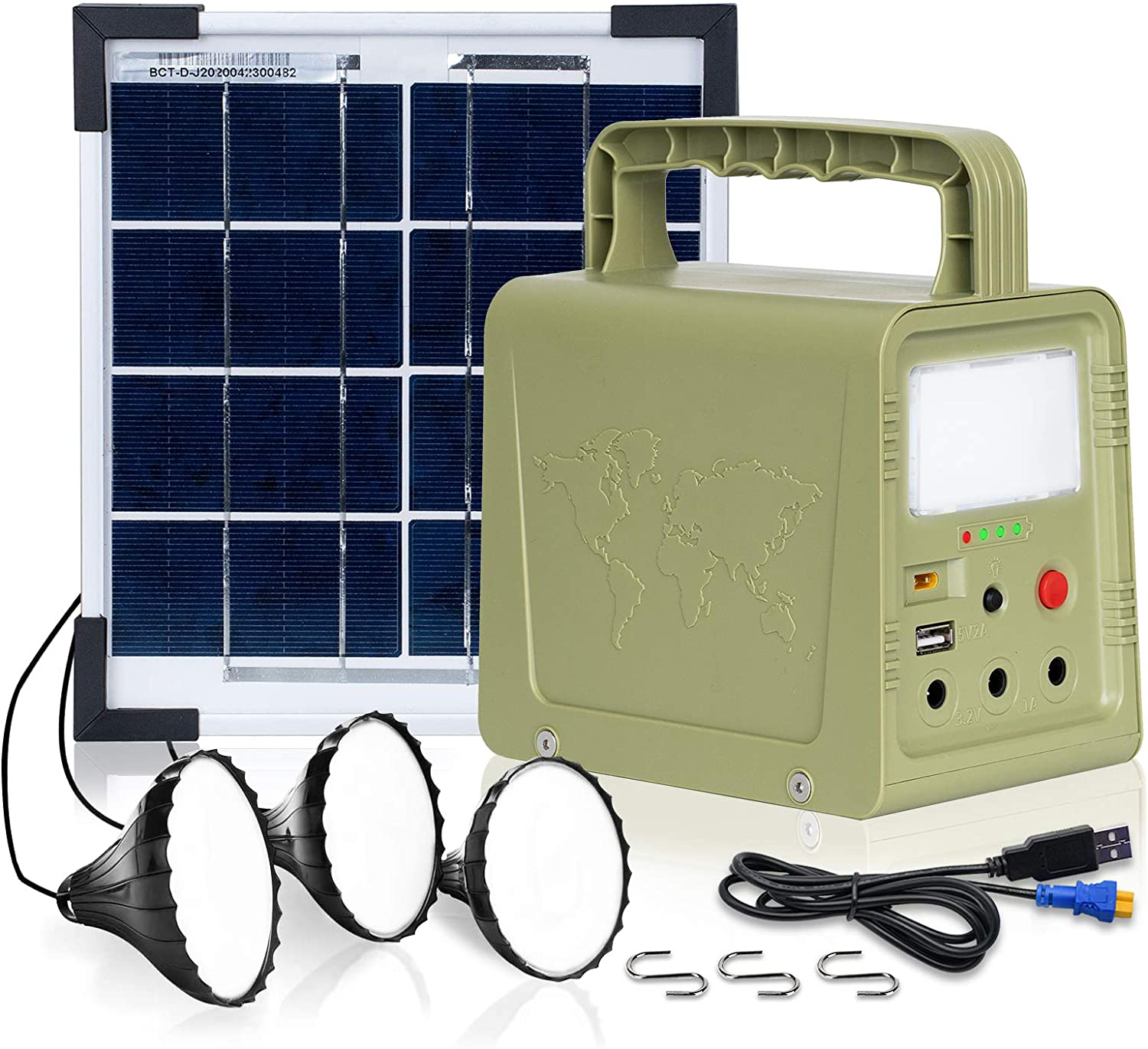 ECO-WORTHY 84Wh Portable Power Station, Solar Generator with 18W Solar Panel, Flashlights, Camp Lamps with Battery, USB DC Outlets, for Outdoor Camping, Home Emergency Power Supply, Hurricane, Fish