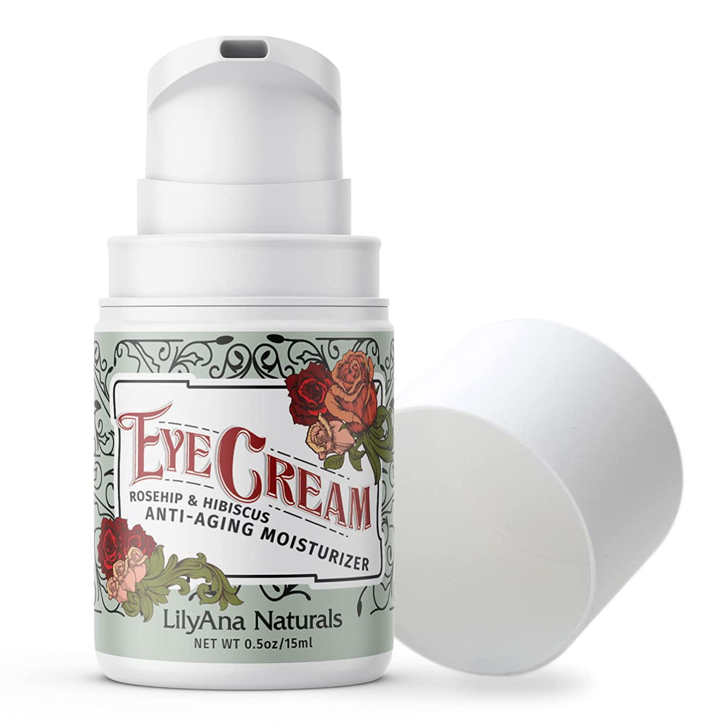 Lilyana Naturals Eye Cream - 2-Month Supply - Made in USA, Eye Cream for Dark Circles and Puffiness, under Eye Cream, anti Aging Eye Cream, Improve the Look of Fine Lines and Wrinkles, Rosehip and Hibiscus Botanicals - 1.7Oz (1-Pack)