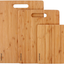 Bamboo Cutting Boards for Kitchen [Set of 3] Wood Cutting Board for Chopping Meat, Vegetables, Fruits, Cheese, Knife Friendly Serving Tray with Handles