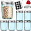 LovoIn 12 Pack 12 oz Glass Jars with Silver Metal Airtight Lids, Fashioned Mason Jars for Jams, Jellies, Fruit Syrups, Body Milk, Pizza Sauce - Blue