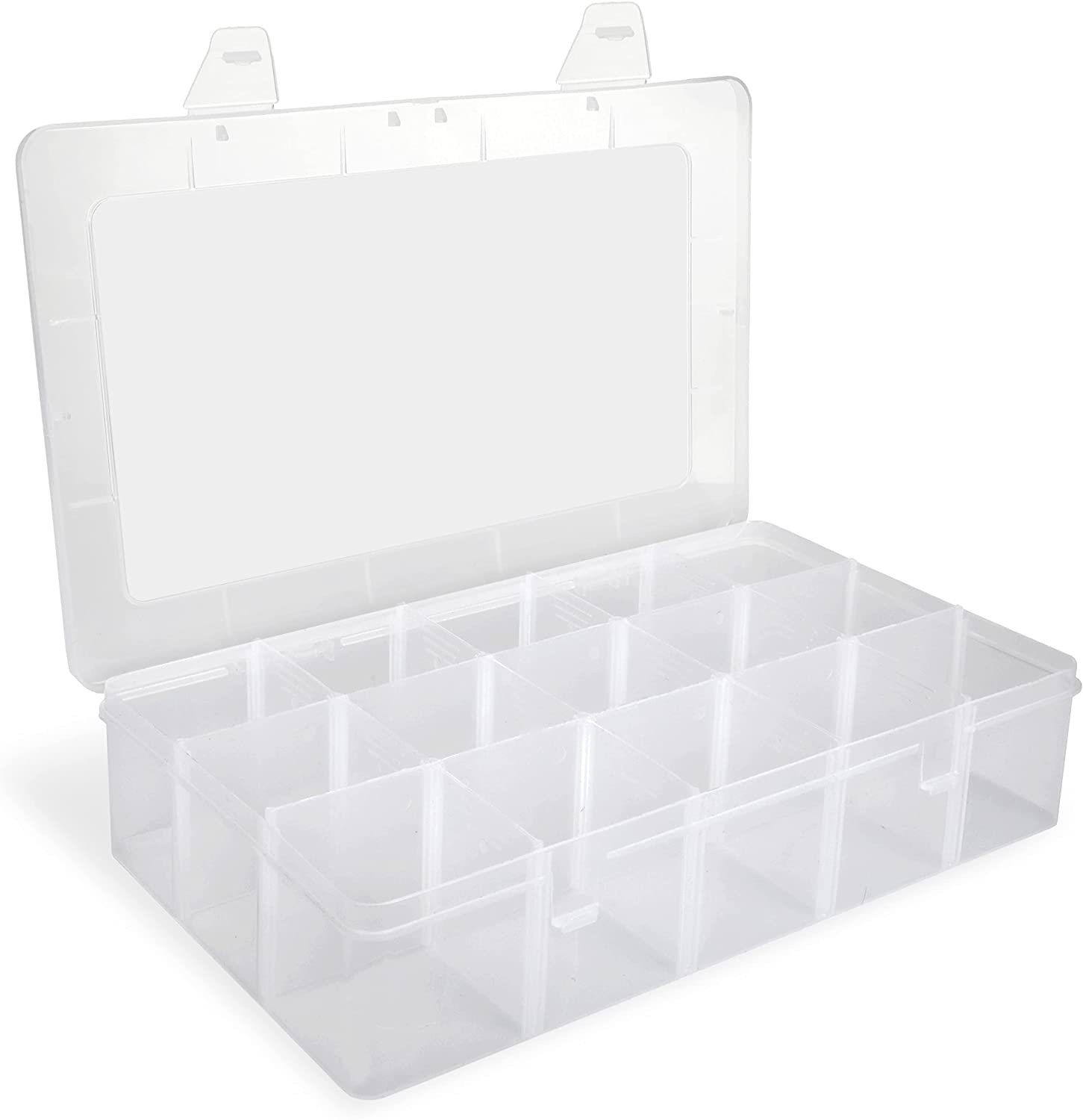 pantryX Plastic Organizer Box with dividers for Bead Organizer, Fishing Tackles, Jewelry, Craft Organizers and Storage with Adjustable dividers