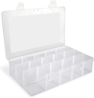 pantryX Plastic Organizer Box with dividers for Bead Organizer, Fishing Tackles, Jewelry, Craft Organizers and Storage with Adjustable dividers