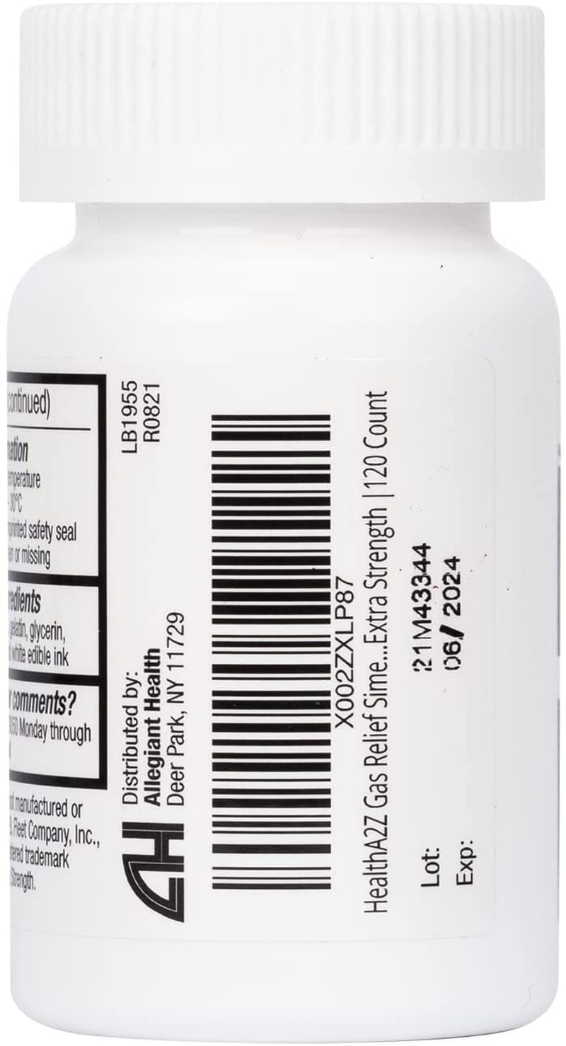 Healtha2Z Gas Relief Simethicone 180Mg | 120 Softgels | Ultra Strength | Relieves from Stomach Discomfort and Gas | anti Flatulence | Relieves Gas Fast