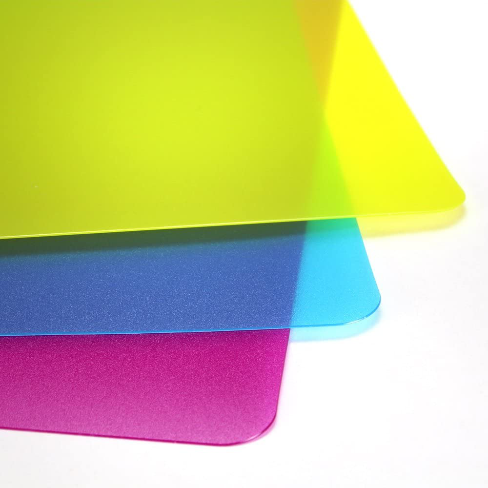 Flexible Plastic Cutting Board Mats set, Colorful Kitchen Cutting Board Set of 3 Colored Mats