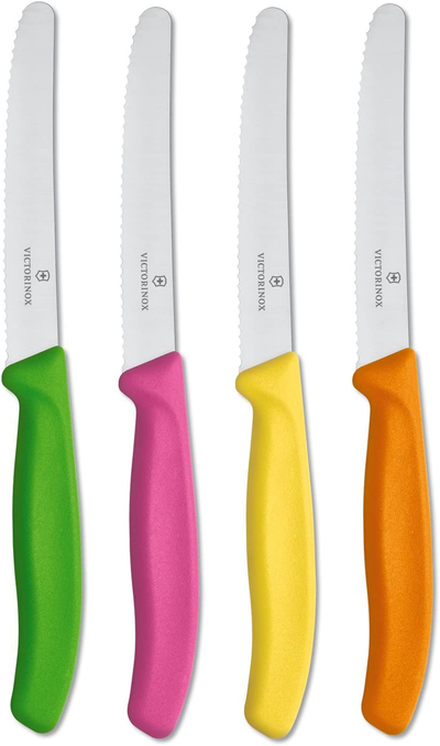 Victorinox 6.7836.4US1 Swiss Classic 4-Piece Utility Knife Set, 4-Inch, Assorted colors