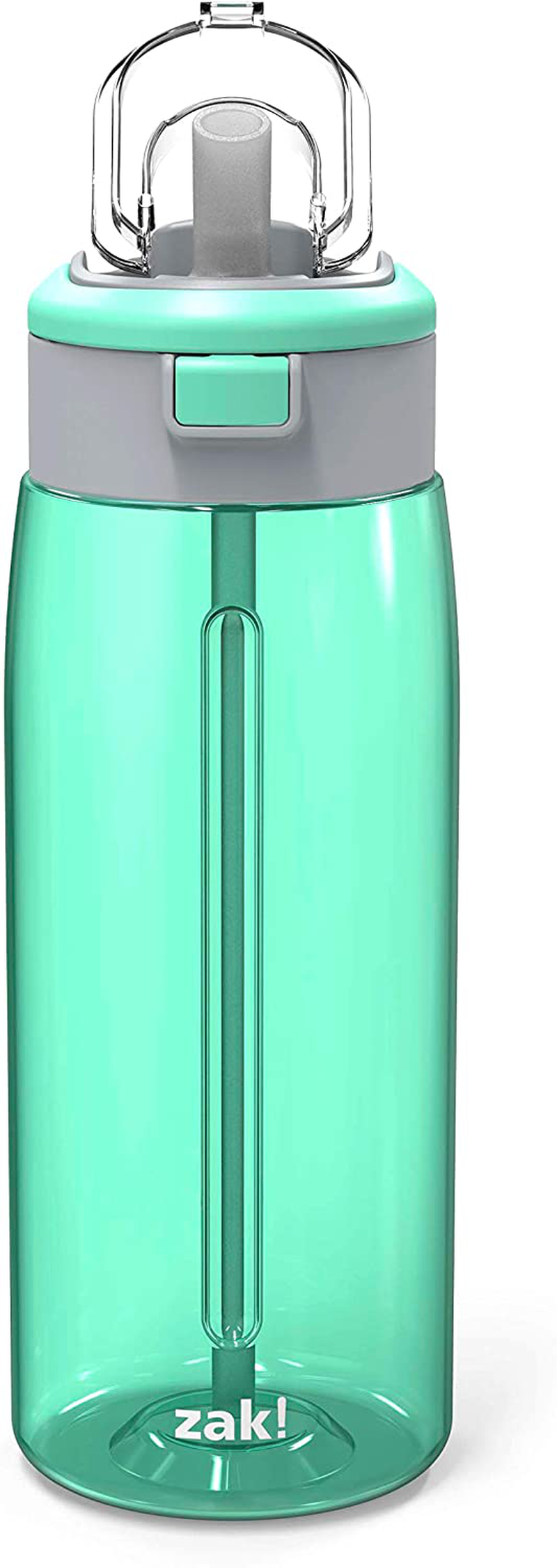 Zak Designs Genesis Durable Plastic Water Bottle with Interchangeable Lid and Built-In Carry Handle, Leak-Proof Design is Perfect for Outdoor Sports (32oz, Lilac)