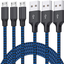 3 Pack Micro USB Cable 6FT Android Charger Cord Long Nylon Braided Sync and Fast Charging Cables Compatible with Samsung Galaxy S6 S7 Edge, Android & Windows Smartphones and More